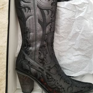 Black cowboy boot